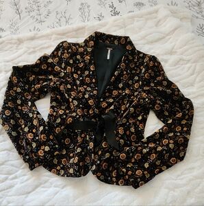 Free People Velvet Floral Blazer